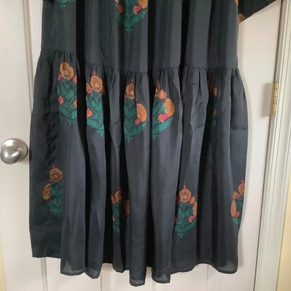 Pink Chicken Silk Kelly Midi/Maxi Dress Caviar Bellflower SZ S - Picture 7 of 16